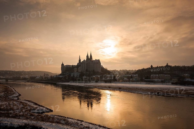 Winter atmosphere in Meissen with Albrechtsburg Castle