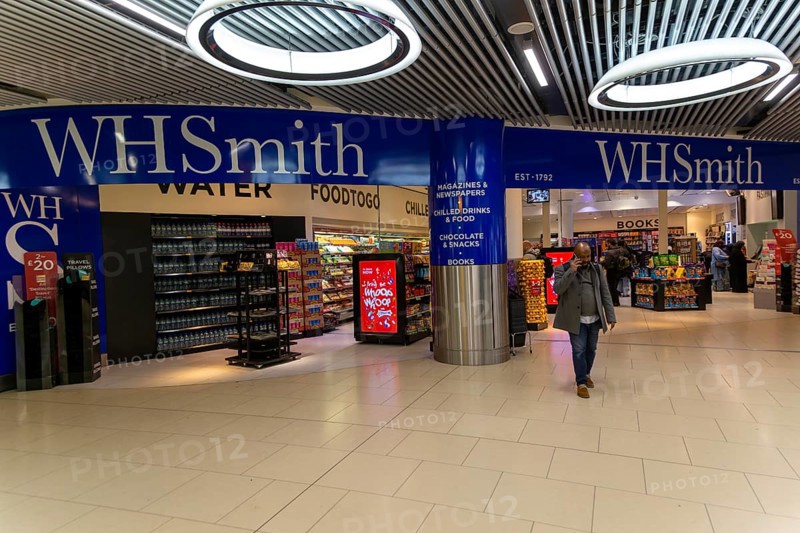 WH Smith shop store at Departures, South Terminal, London Gatwick airport, England, UK