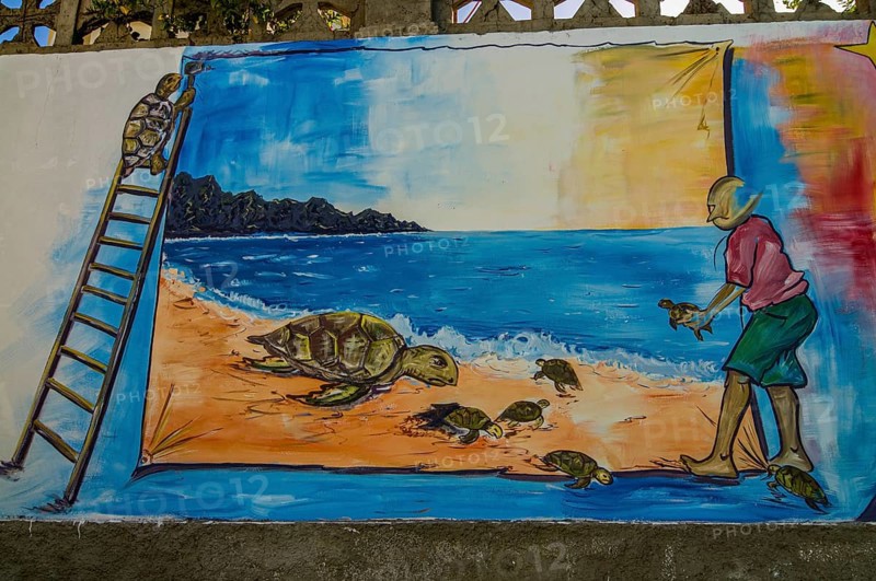 Local mural, San Felipe, Fogo, Cape Verde, Africa