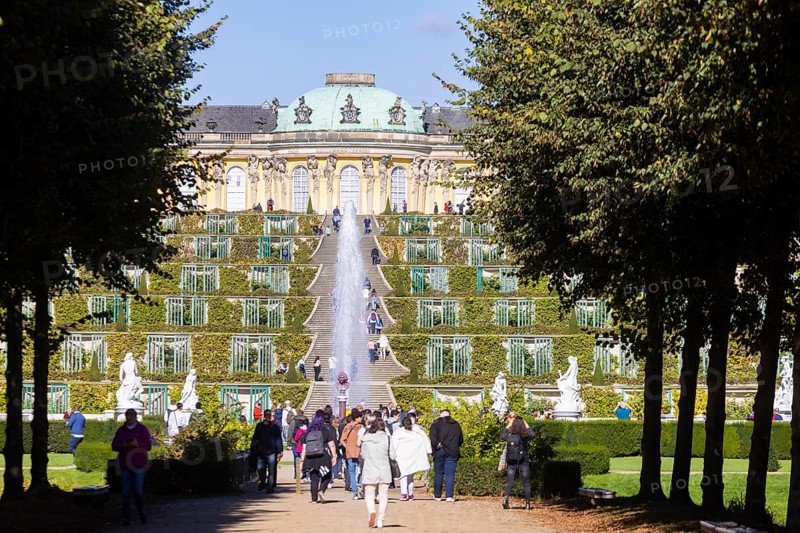 Sanssouci Palace, Royal Summer Palace with 18th century furniture and famous vineyard terraces
