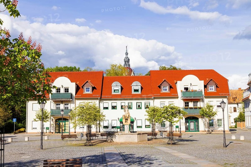 Market Square in Bad Muskau with Fountain