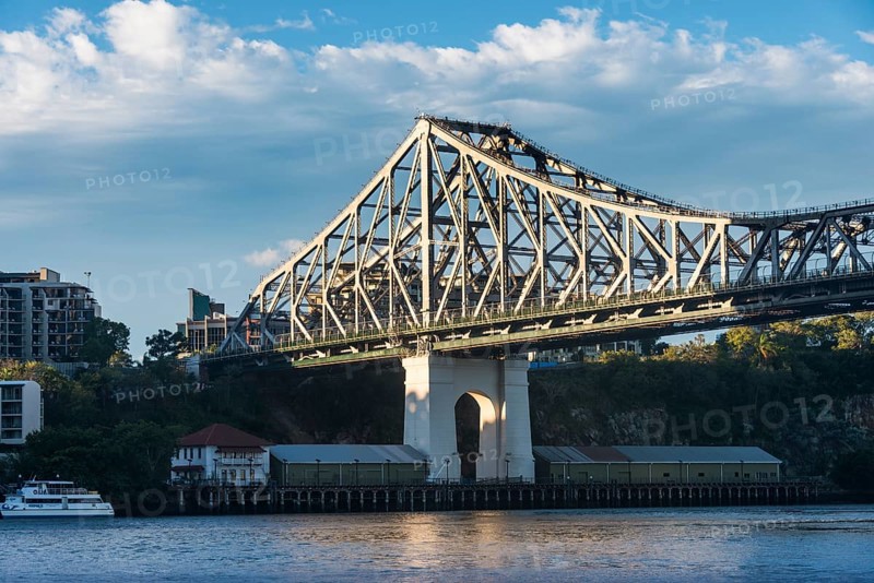 Train iron bridge in Brisbane across Brisbane river, Queensland, Australia, Oceania