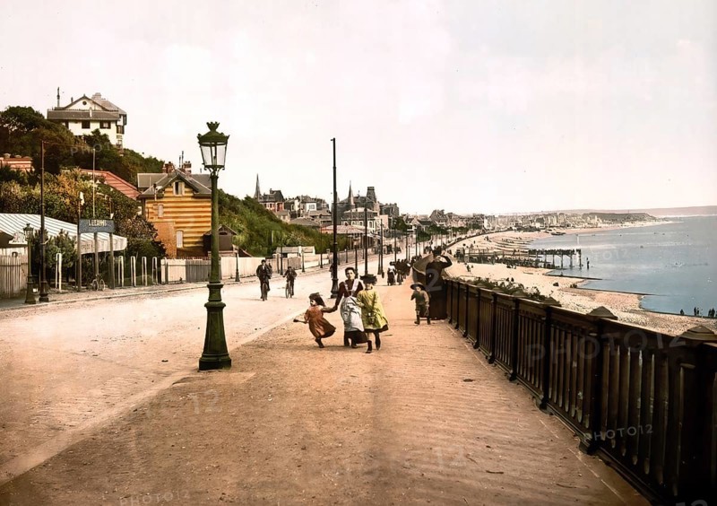 The Sea Boulevard, Le Havre, France, c. 1890, Historic, digitally enhanced reproduction of a photochrome print from 1895, Europe