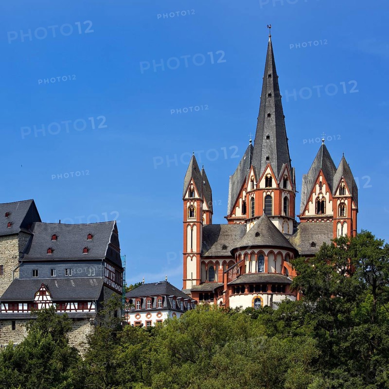 Limburg Cathedral St. George and Limburg Castle, also called Limburg Castle on the Domberg, Limburg an der Lahn, Hesse, Germany, Europe