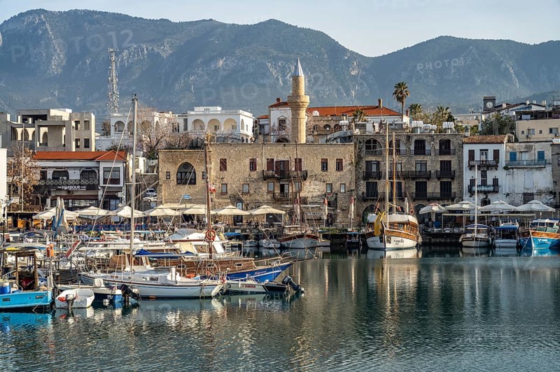Cityscape and harbour of Kyrenia or Girne, Turkish Republic of Northern Cyprus