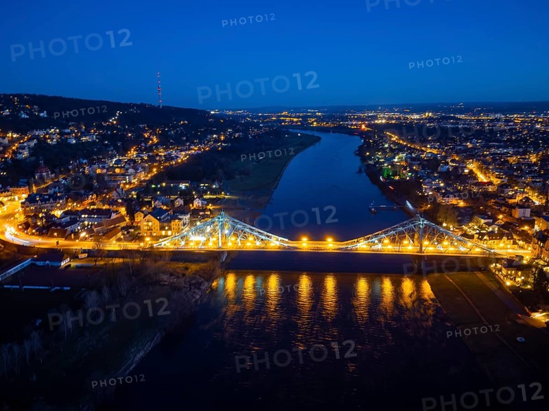 Elbe Bridge Blue Wonder in the Evening