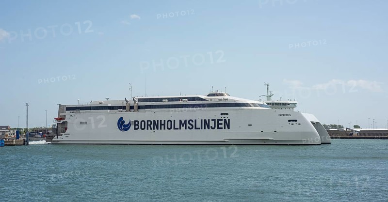 The Bornholm line's ferry Express 5 is the world's largest catamaran ferry and operates the line Ystad, Sweden and Bornholm, Denmark, Europe
