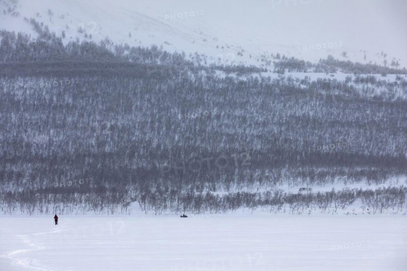 Snowshoe Hike on Lake Kilpisjärvi in Mog Fog at -27Â°C, Motorhome, Snowmobile, Kilpisjärvi, Enontekiö, Finland, Europe