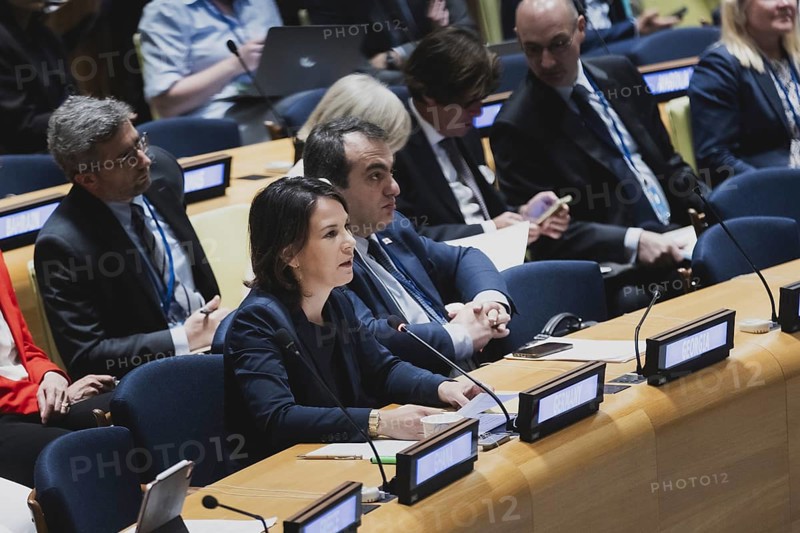 Annalena Bärbock (Bündnis 90 Die Grünen), Federal Minister for Foreign Affairs, recorded in the Trusteeship Council Chamber at the ceremony marking the 25th anniversary of the Rome Statute of the International Court of Justice in New York City, 17.07.2023., New York City, United States, North America