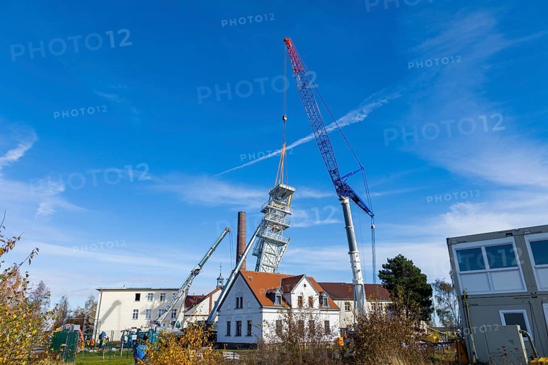 After its restoration, the 34-metre-high winding tower of the rich mine has been lifted back into place with heavy-duty cranes. The Freiberg silver mine is part of the research and teaching mine of the TU BergAkademie Freiberg. The Freiberg deposit was the basis for the development of mining and metallurgy in Saxony