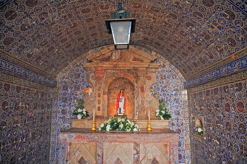 Interior of the Chapel of St Barbara in Forte Ponta da Bandeira, Lagos, Algarve, Portugal, Europe