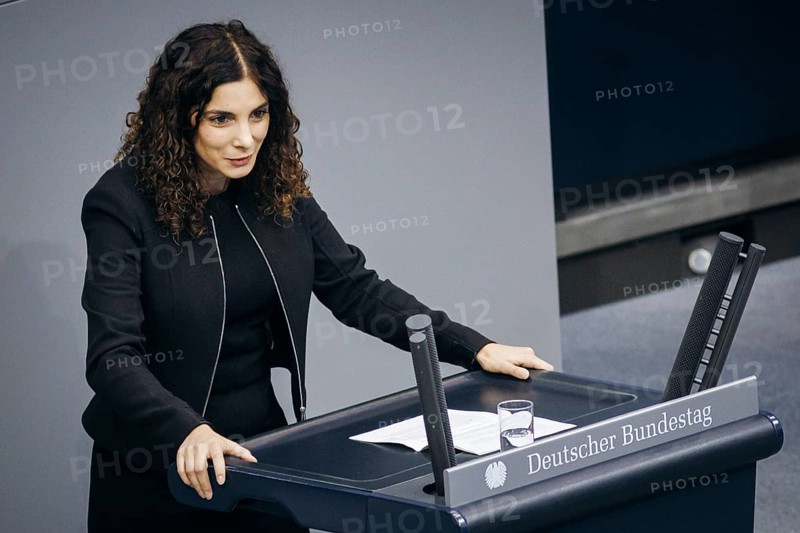 Jessica Tatti, BSW (Buendnis Sahra Wagenknecht) recorded during a speech on the topic of internal security in the German Bundestag in Berlin, 12/09/2024