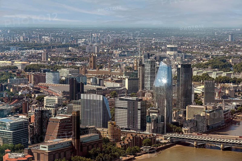 Sweeping views of the city with modern and historic skyscrapers and the River Thames, London, United Kingdom, Europe