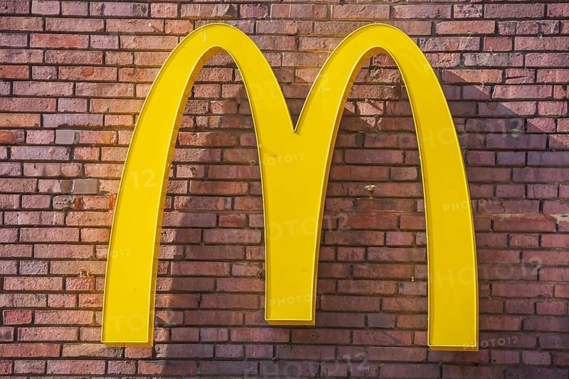 McDonald's logo on a brick wall, Germany, Europe