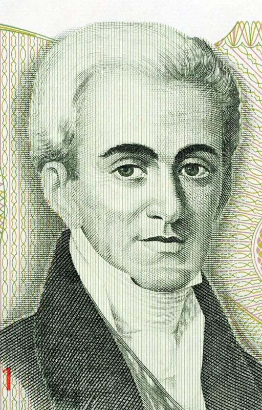 Governor Kapodistrias on 500 Drachmes 1983 banknote from Greece. Ioannis Kapodistrias (1776-1831) was the first head of state of independent Greece