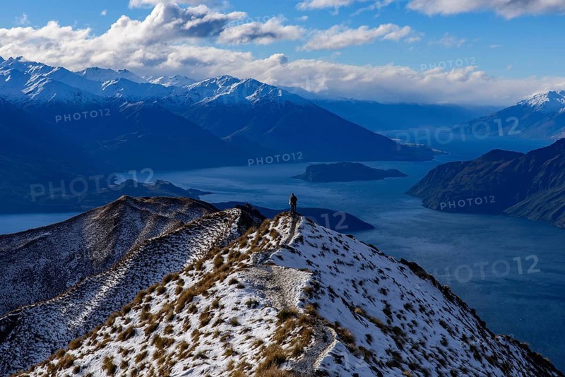Lake Wanaka and Roys Peak in winter, South Island, New Zealand, Oceania