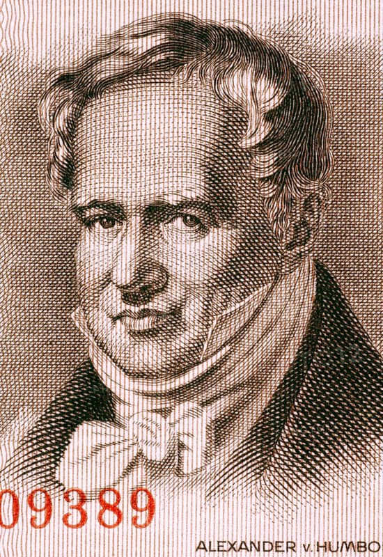 Alexander von Humboldt (1769-1859) on 5 Marks 1954 Banknote from East Germany. Prussian geographer, naturalist and explorer