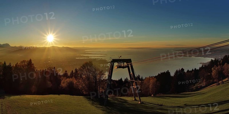 Lake Constance panorama at sunset from the Pfänder