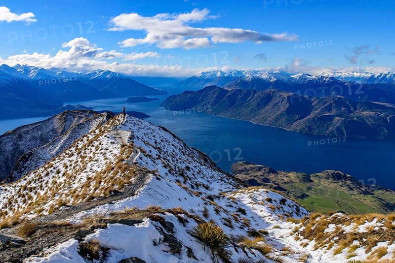 Lake Wanaka and Roys Peak in winter, South Island, New Zealand, Oceania