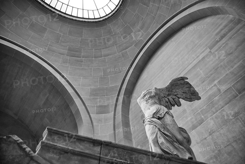 Victoire de Samothrace (Winged Victory of Samothrace), a Greek sculpture exhibited at Louvre Museum in Paris, France, Europe