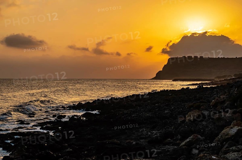 Sunrise at Sissi, Crete. Sunrise over the sea at Sissi on the north coast of the Island of Crete, Greece, Europe