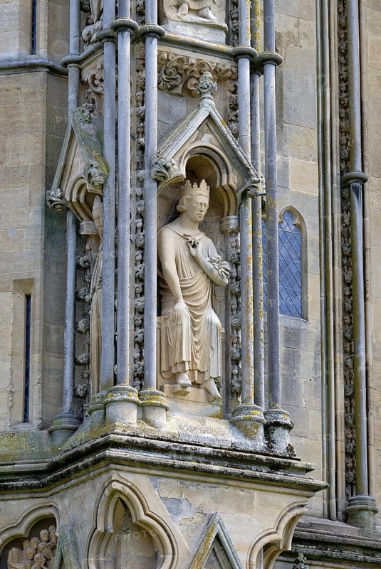 Detail, Facade, Wells Cathedral, Wells, England, Great Britain