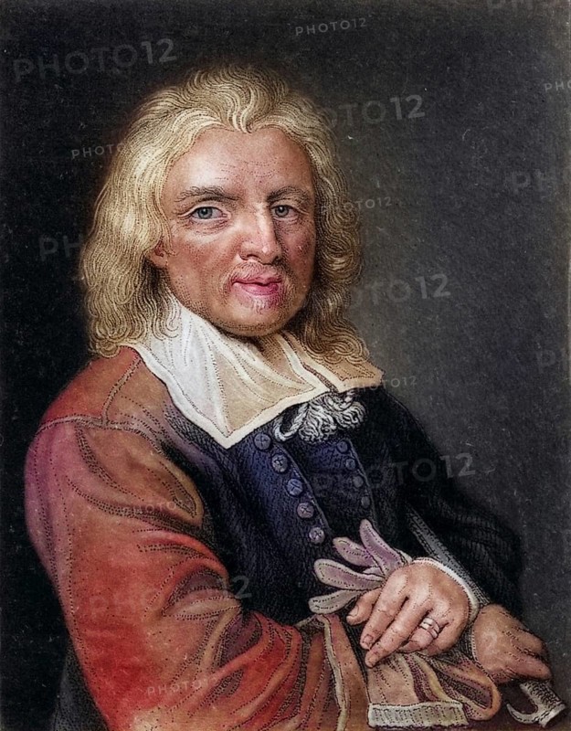 Isaac Walton (1593-1663) English writer and biographer, born in Stafford, Staffordshire. His most famous work is The Compleat Angler (1653), He also wrote the lives of John Donne, Henry Wotton, Richard Hooker and Richard Herbert. Copperplate engraving, Historic, digitally restored reproduction from a 19th century original, Record date not stated
