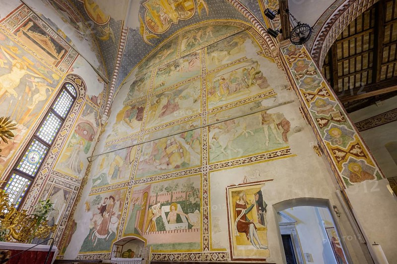 14th century fresco cycle in the choir, Cathedral of Santa Maria Maggiore, Spilimbergo, Province of Pordenone, Italy, Europe