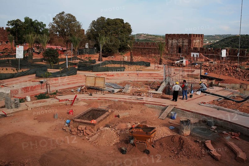 Archaeological excavation in the castle of Silves, medieval fortress from the 12th/13th century in the town of Silves in the Algarve in southern Portugal