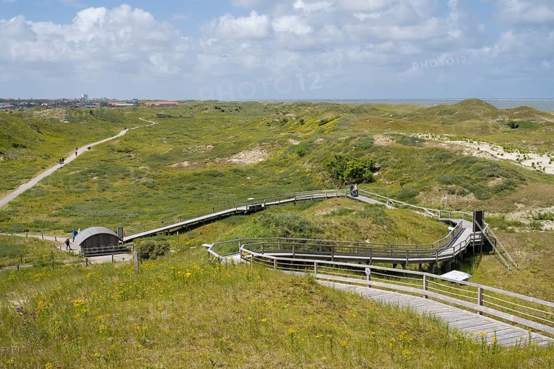 Boardwalk to the viewing dune, Lower Saxony Wadden Sea National Park, Norderney, East Frisian Island, East Frisia, Lower Saxony, Germany, Europe