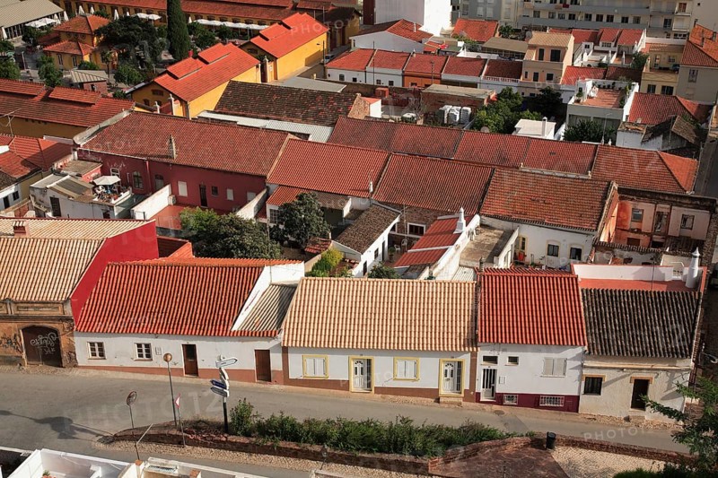 View of the town of Silves, seen from the castle, Algarve, Portugal, Europe