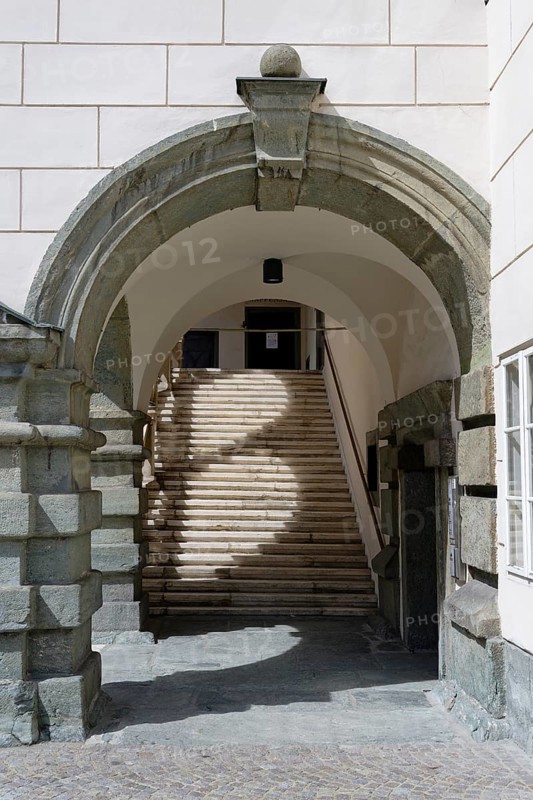 Staircase, country house, inner city, Klagenfurt, Carinthia, Austria, Europe
