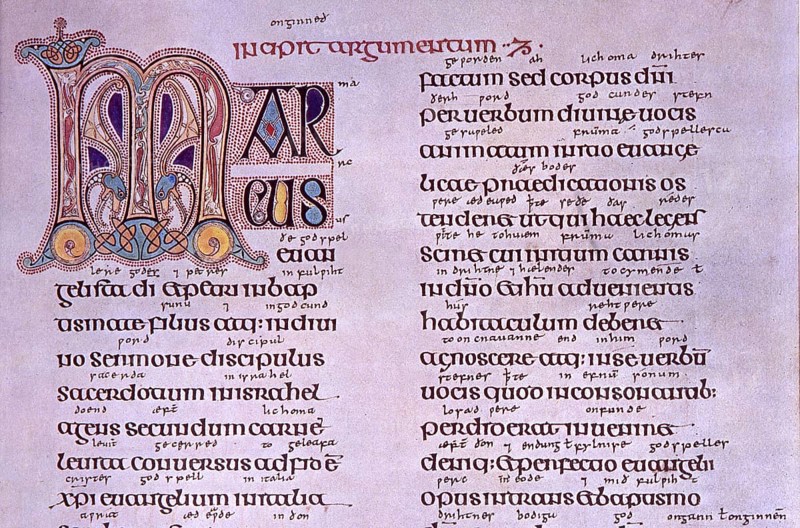 Facsimile of the Book of Kells, Latin Vulgate: Mark 1:1. Courtesy of the Reed Collection at Dunedin Public Library, New Zealand, Oceania