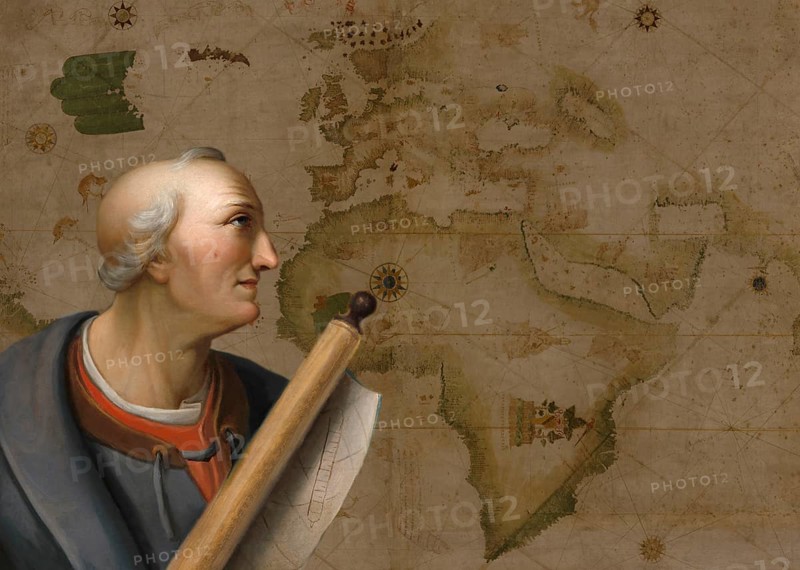 Facsimile of the Kuntsmann II Portolan, Amerigo Vespucci after Charles Willson Peale, 1816, from the National Portrait Gallery