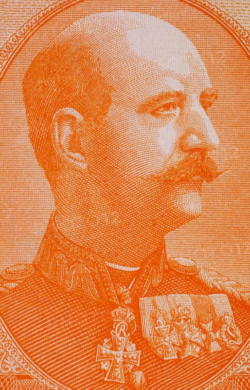 George II of Greece (1890-1947) on 10 Drachmai 1955 Banknote from Greece. King of Greece during 1922-1924 and 1935-1947
