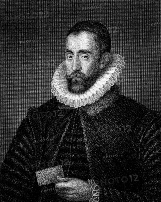 Francis Walsingham (1532-1590) on engraving from 1829. Principal secretary to Queen Elizabeth I of England. Engraved by J.Cochran and published in Portraits of Illustrious Personages of Great Britain, UK, 1829