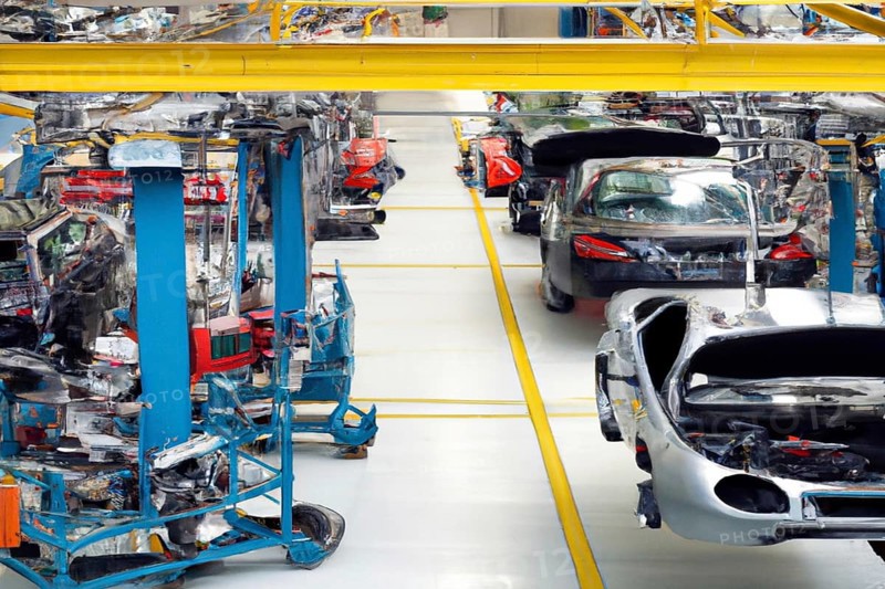 Assembly Line in Car Manufacturing. Assembly line in car manufacturing