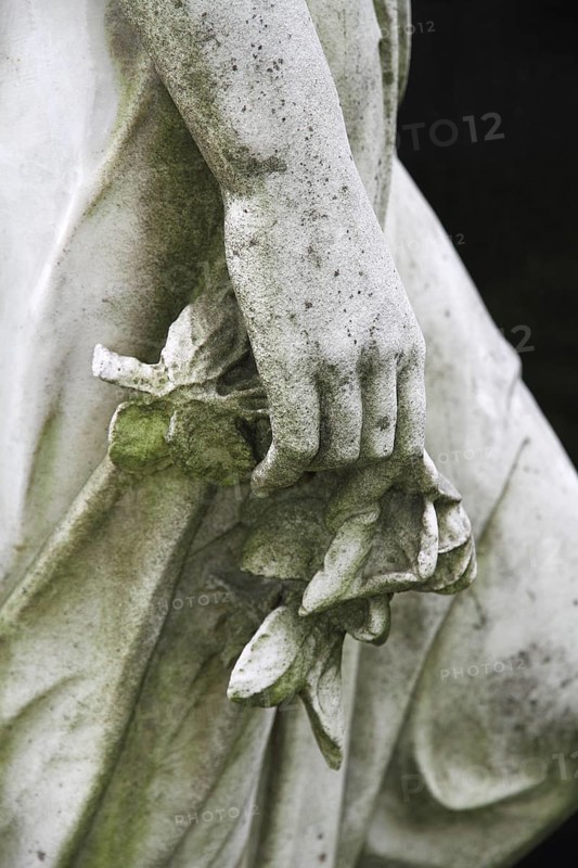 Cemetery Hand with Rose Mourning