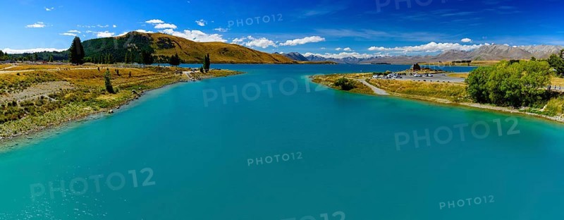 Panorama of Lake Tekapo in South Island, New Zealand, Oceania