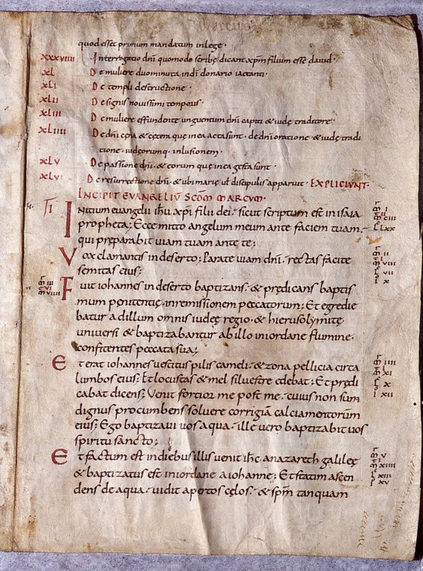 Biblical manuscript of Latin Vulgate written on vellum, 10th Century, England. Used with permission from the Reed Collection at Dunedin Public Library, New Zealand, Oceania