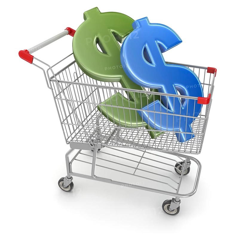 Dollar Sign in Shopping Cart