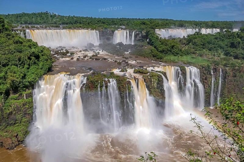 View of spectacular Iguazu Falls with Salto Tres Mosqueteros (Three Musketeers), Argentina, South America