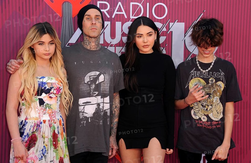 Alabama Barker, Travis Barker and Atiana De La Hoya at the 2019 iHeartRadio Music Awards held at the Microsoft Theater in Los Angeles, USA on March 14, 2019., Los Angeles, California, USA, North America