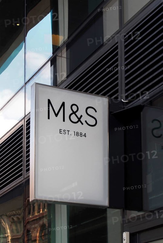 Leeds, west yorkshire, united kingdom, 4 august 2021: sign above a marks and spencer simply food store in leeds city centre