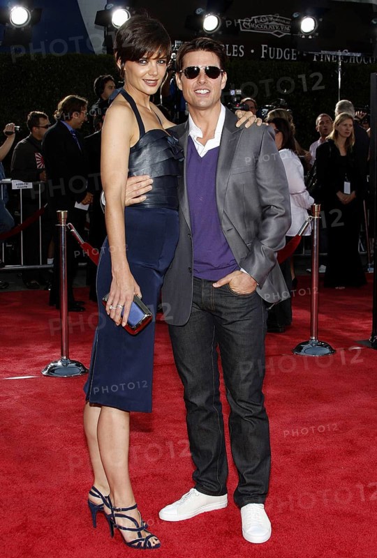 Tom Cruise and Katie Holmes at the Los Angeles premiere of 'Tropic Thunder' held at the Mann Village Theater in Westwood, USA on August 11, 2008