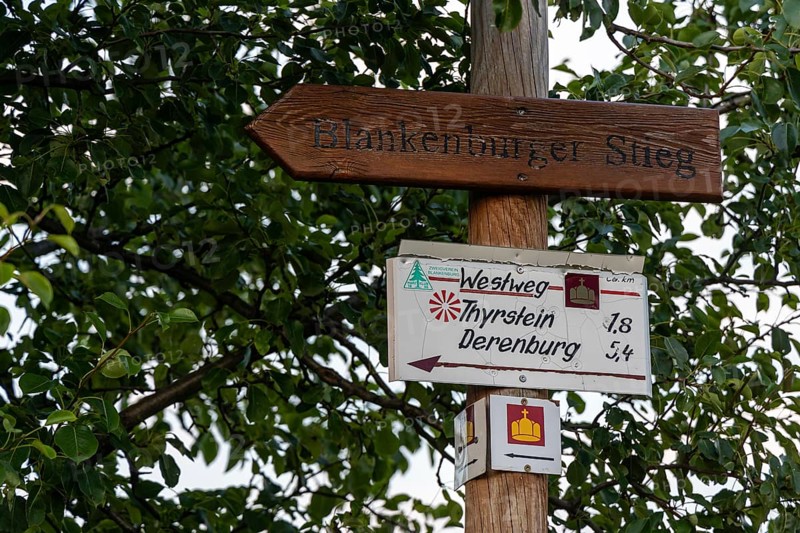 Signposting of hiking trails around Blankenburg in the Harz Mountains