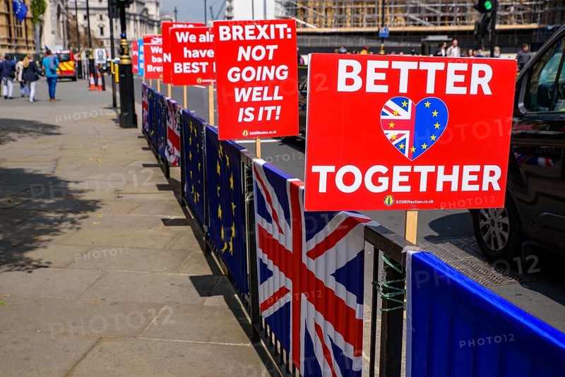 The signs and banners in London protesting the mess of the Brexit deal between the UK government and the European Union