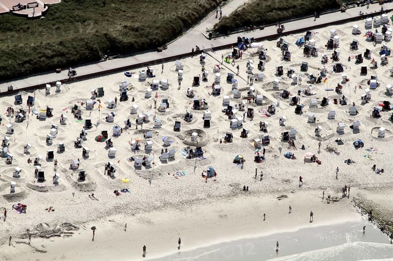 Beach chairs from the air