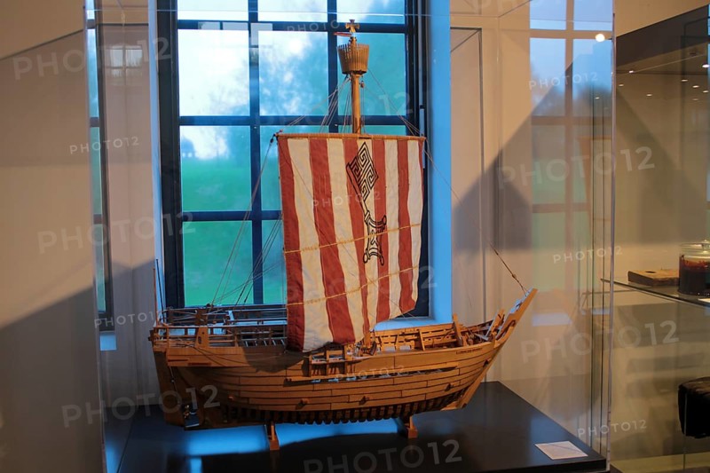 A model of the famous Bremen cog from 1380