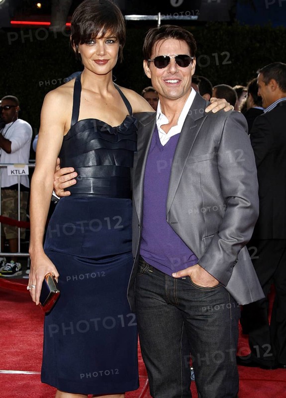 Tom Cruise and Katie Holmes at the Los Angeles premiere of 'Tropic Thunder' held at the Mann Village Theater in Westwood, USA on August 11, 2008